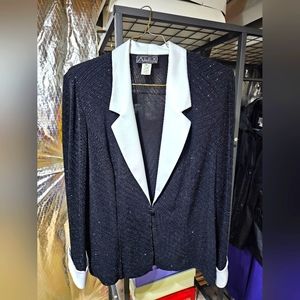 Black and white shimmer blazer